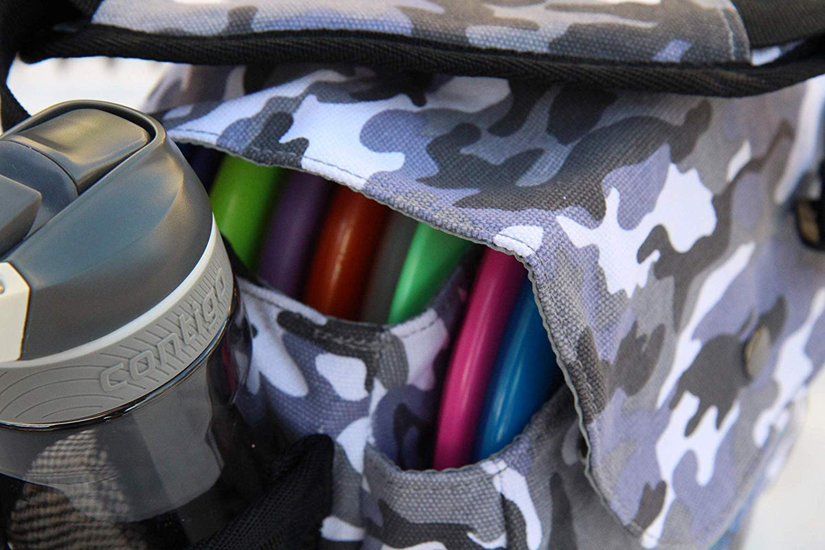 Kestrel Disc Golf Bag during round shows quick access pockets
