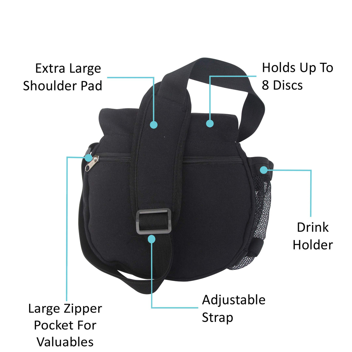 Kestrel Disc Golf Bag interior showing capacity for six to ten discs