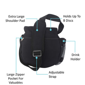 Kestrel Disc Golf Bag interior showing capacity for six to ten discs