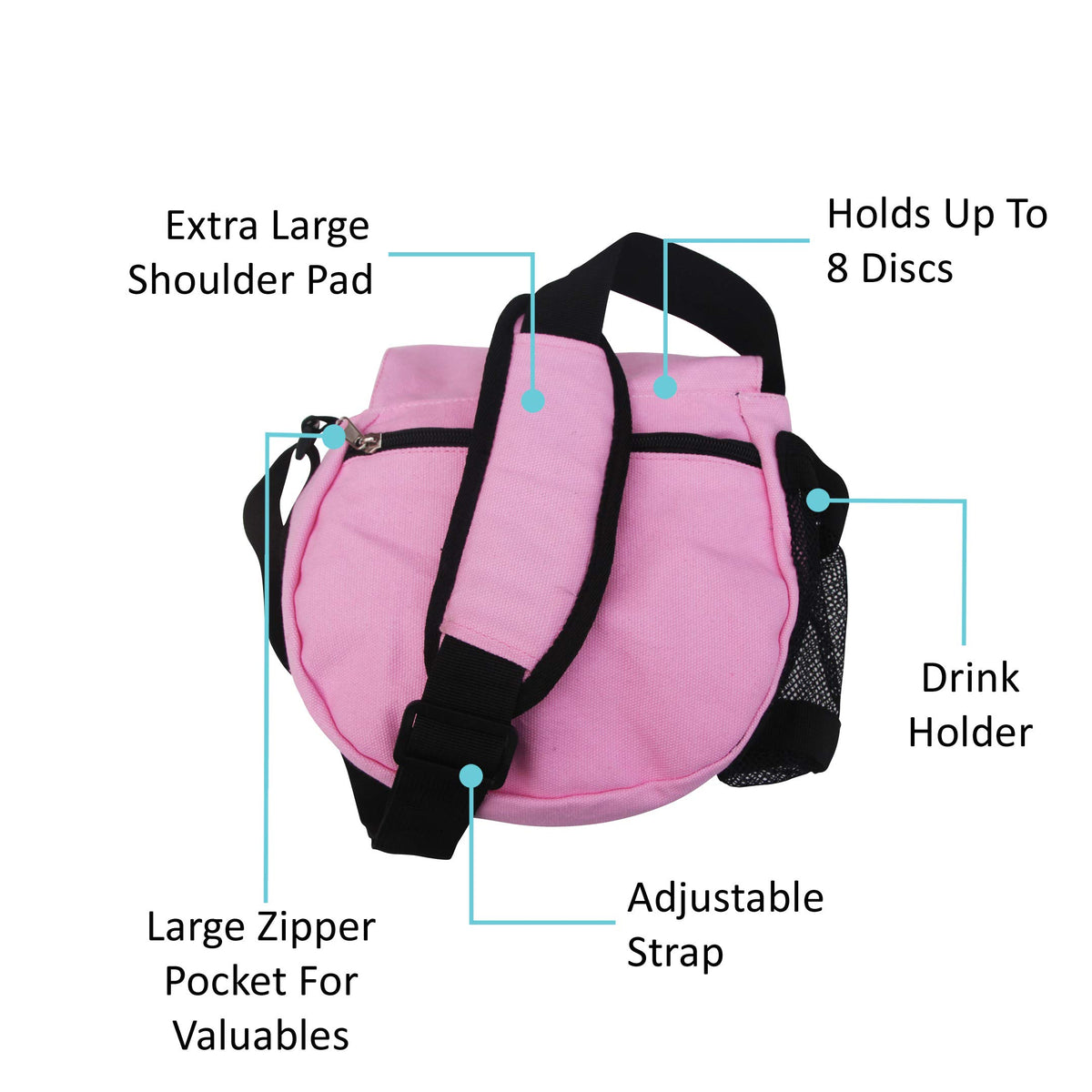 Kestrel bag with two pockets to keep discs organized during rounds.