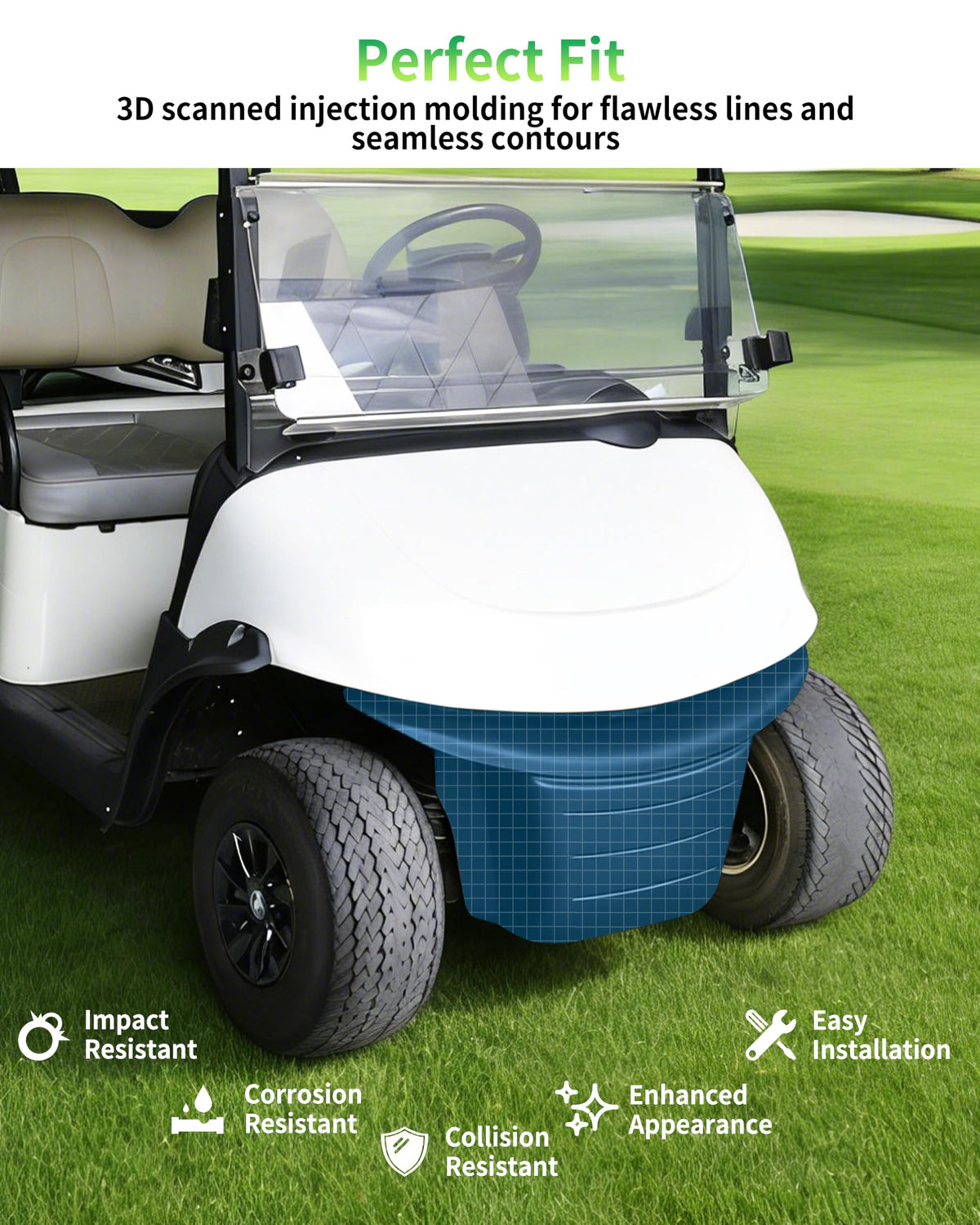 KEWISAUTO front bumper surface cleans easily, maintaining a pristine look.