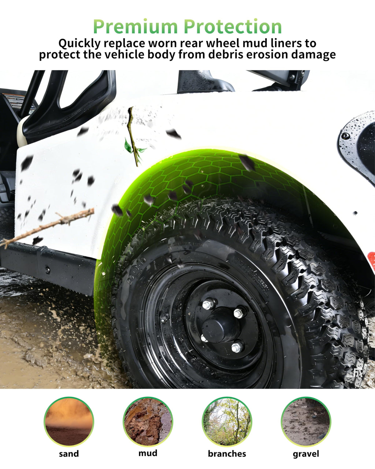 KEWISAUTO PP durability rear liner resists impacts and weathering over time.