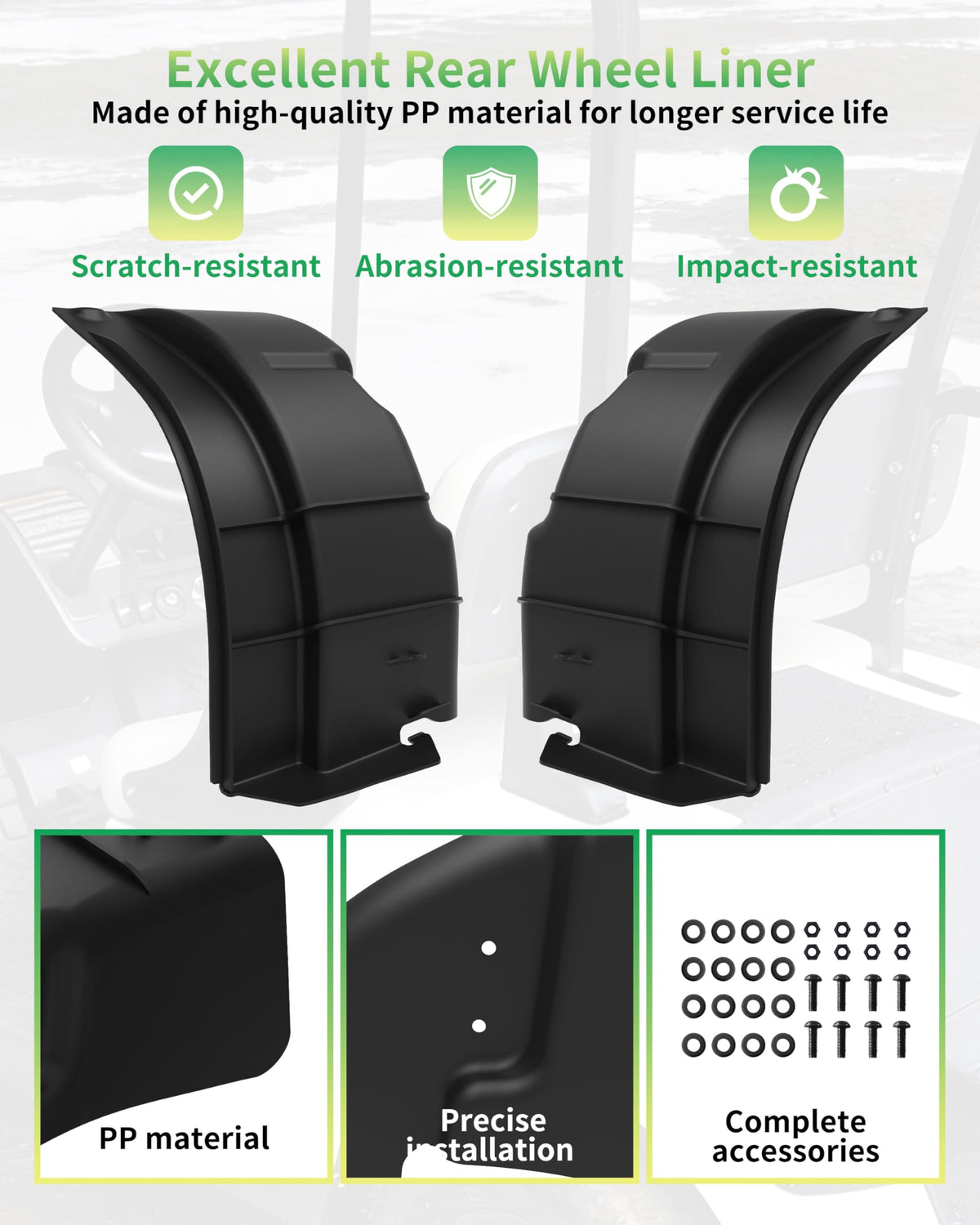 KEWISAUTO rear splash guard mudflaps provides durable shield against mud and debris.