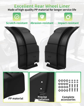 KEWISAUTO rear splash guard mudflaps provides durable shield against mud and debris.