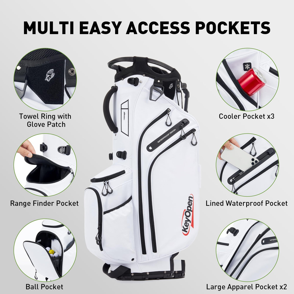 KeyOpen 3D-AirMesh back panel supports comfortable carry during long rounds.