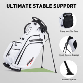 KeyOpen carbon reinforced legs provide stable stand on uneven turf.