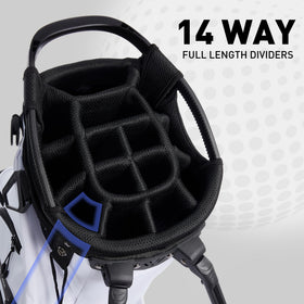 KeyOpen dual-strap carry system for balanced, easy transport across greens.
