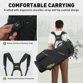 KeyOpen golf stand bag built from durable 900D fabric for tough conditions