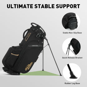 KeyOpen golf stand bag with anti-slip base on stable footing