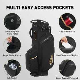 KeyOpen golf stand bag with padded back panel for comfortable carrying