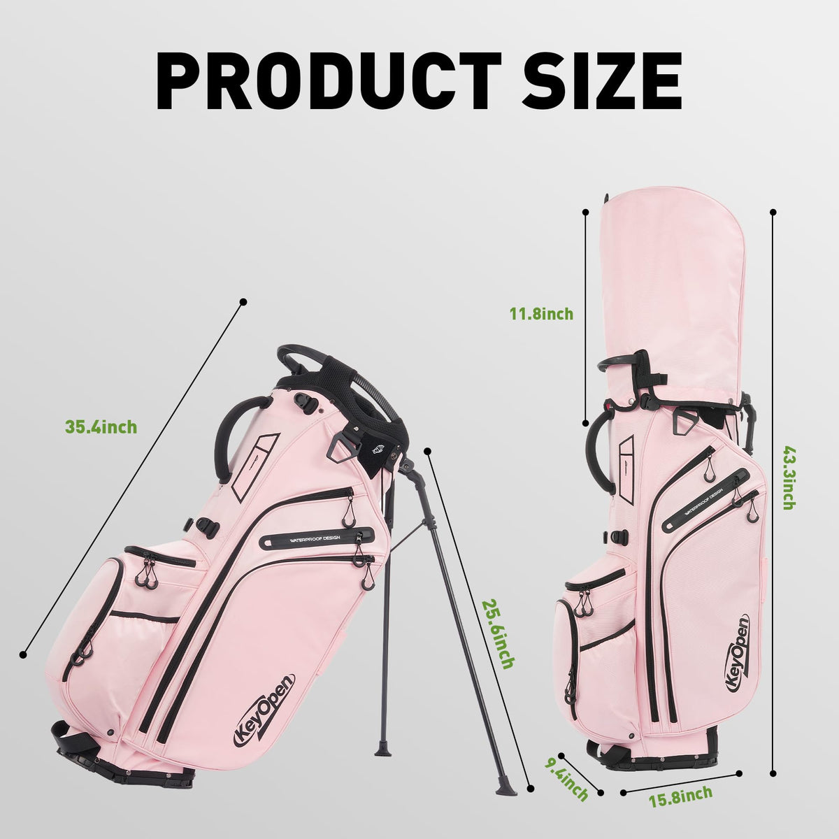 KeyOpen anti-slip base prevents bag tipping on turf