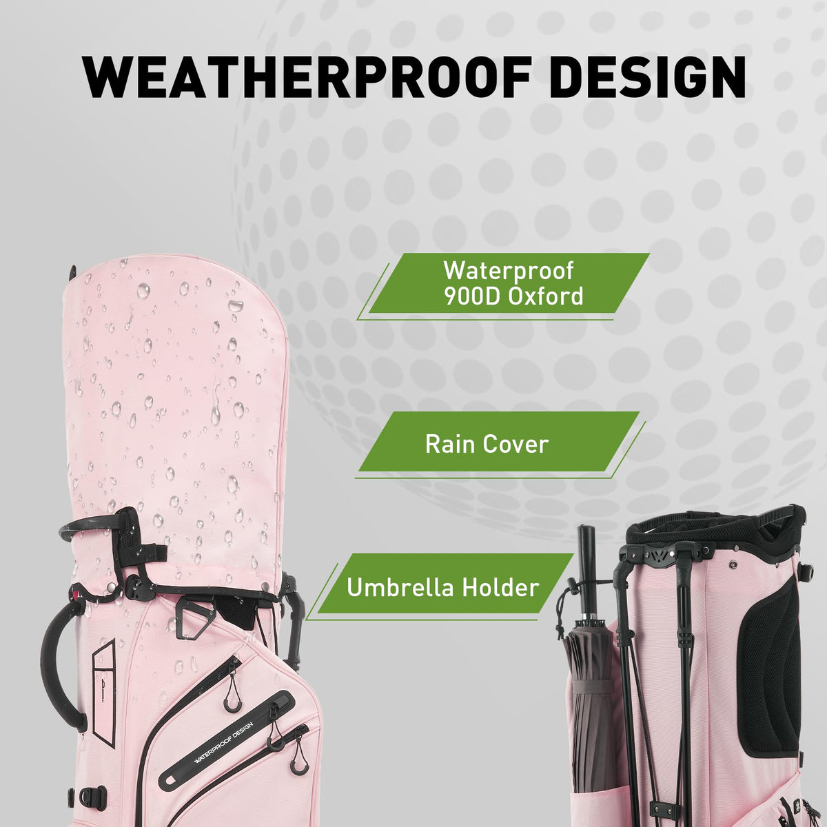 KeyOpen rain hood and umbrella holder keep gear dry in showers
