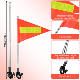 Kifmurase alligator clips secure the flag to a frame for quick mounting.