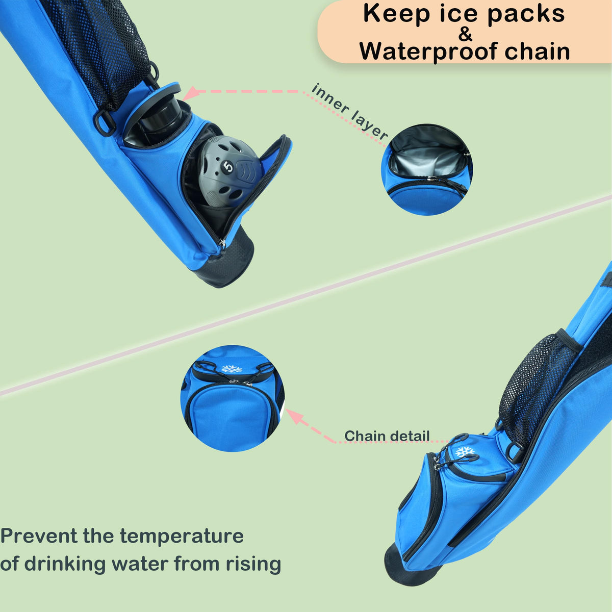 KIKGOIF Sunday stand bag insulated cooler pocket keeps drinks cool