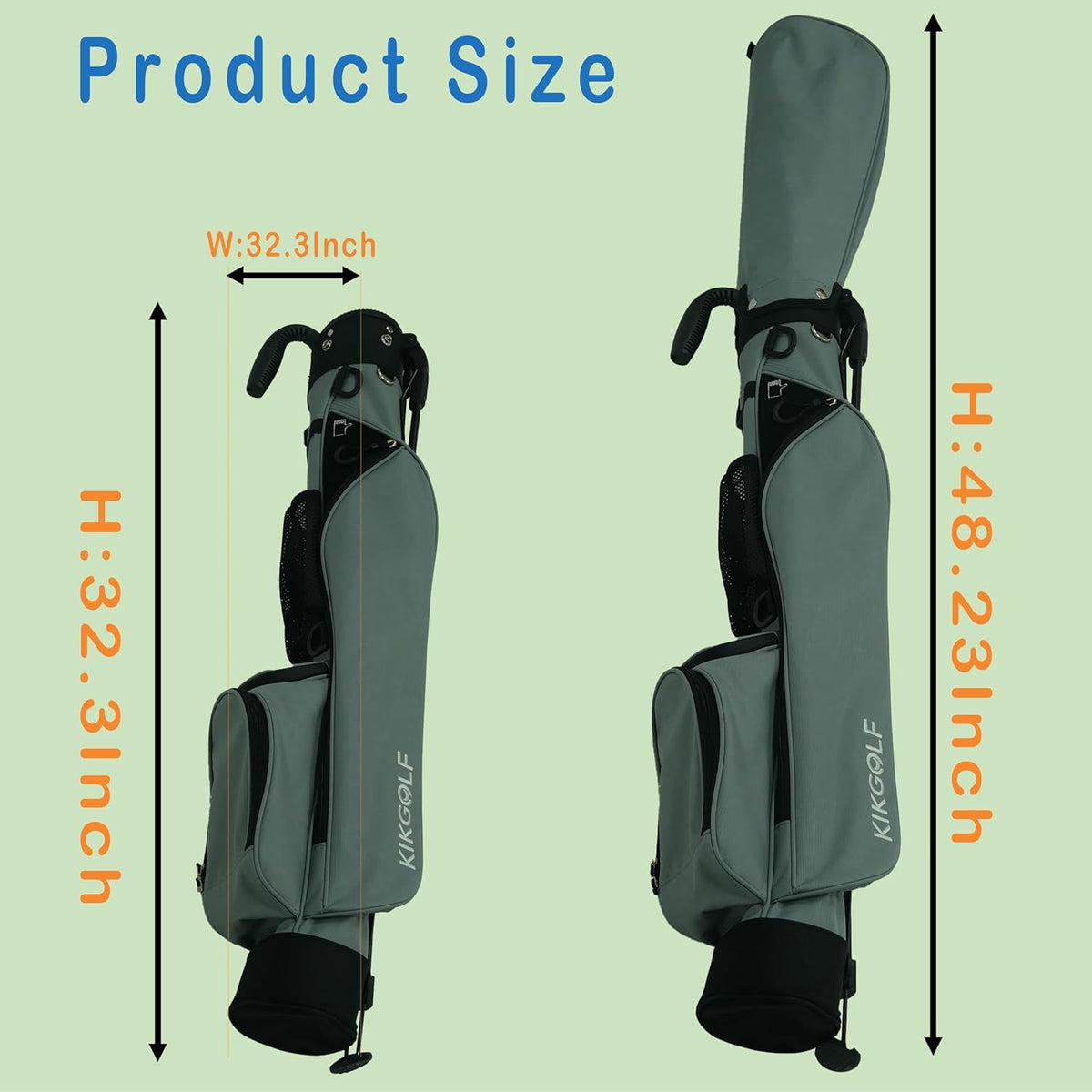 KIKGOIF Sunday stand bag removable rain hood protects clubs in wet weather