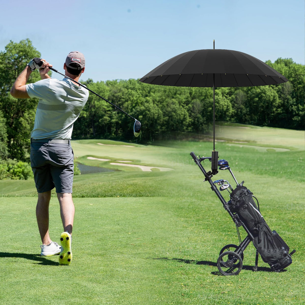 KINBOM fits golf carts, scooters, and wheelchairs for outdoor shade.