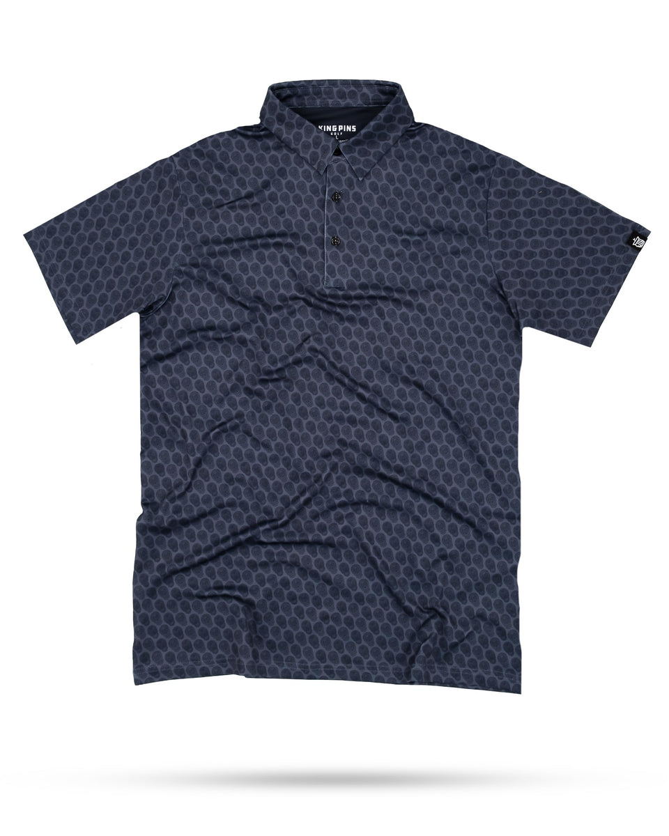 King Pins Golf polo front view showing athletic fit for on course comfort