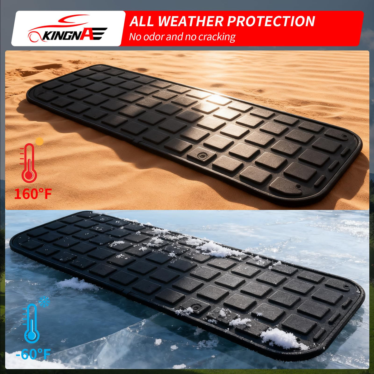 Kingna back-step floor mat with Velcro stays securely in place during rides