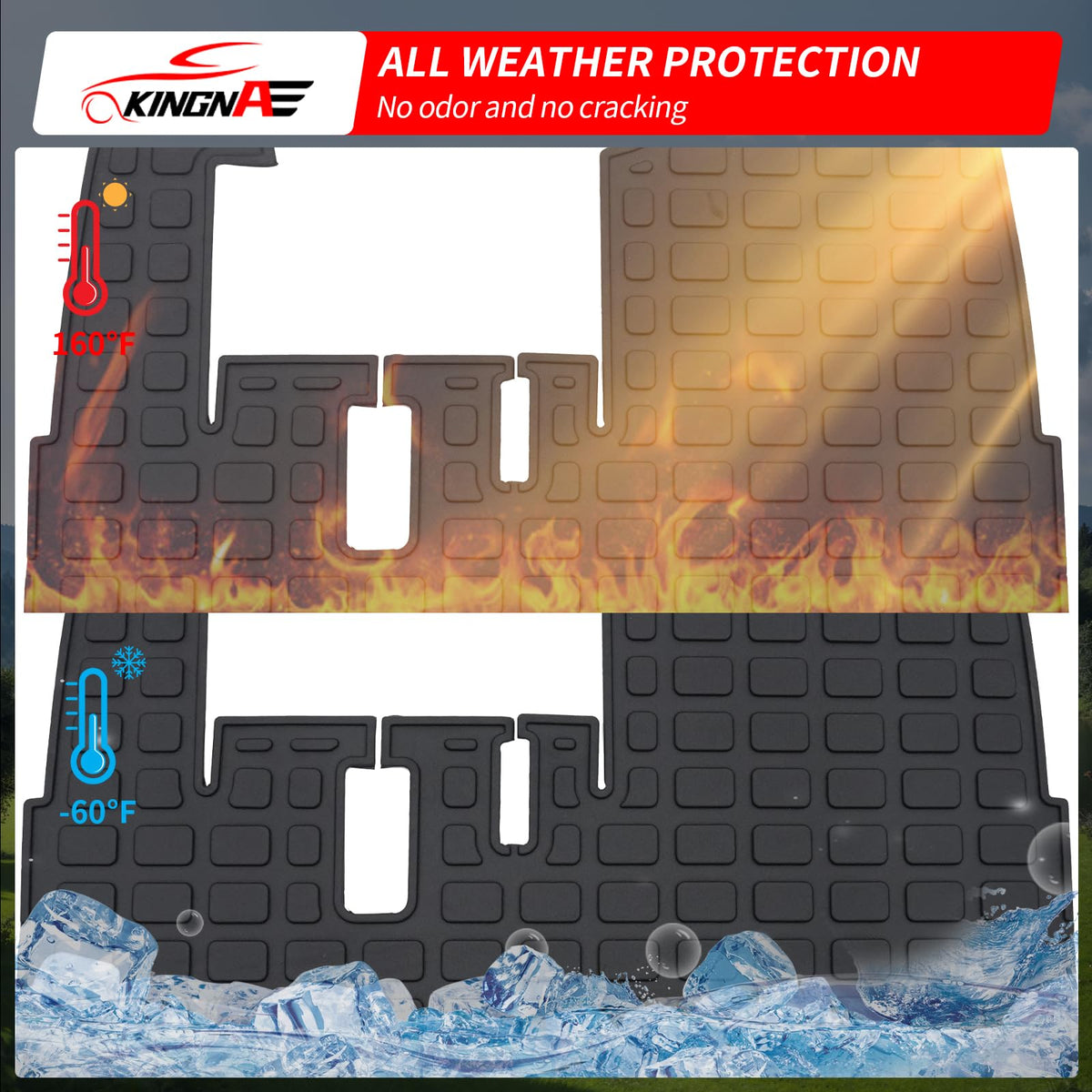Kingna mats resist scratches and wipe clean with ease.