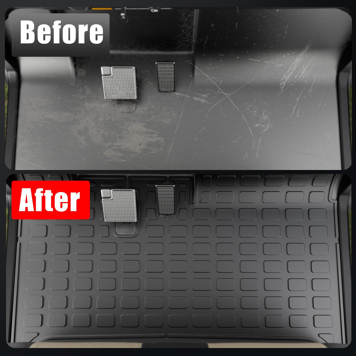 Kingna floor mats waterproof and mud-resistant protect your cabin in rain and dirt.