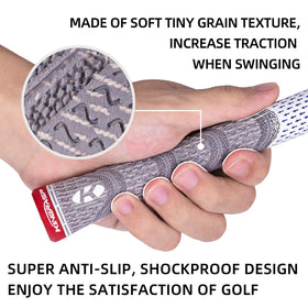 KINGRASP gray and black color options highlight easy matching to clubs.