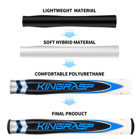KINGRASP grip uses soft PU leather for comfortable, secure feel during rounds.