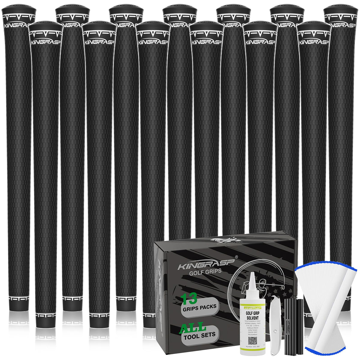 KINGRASP golf grips 13-pack with consistent traction for steady swings