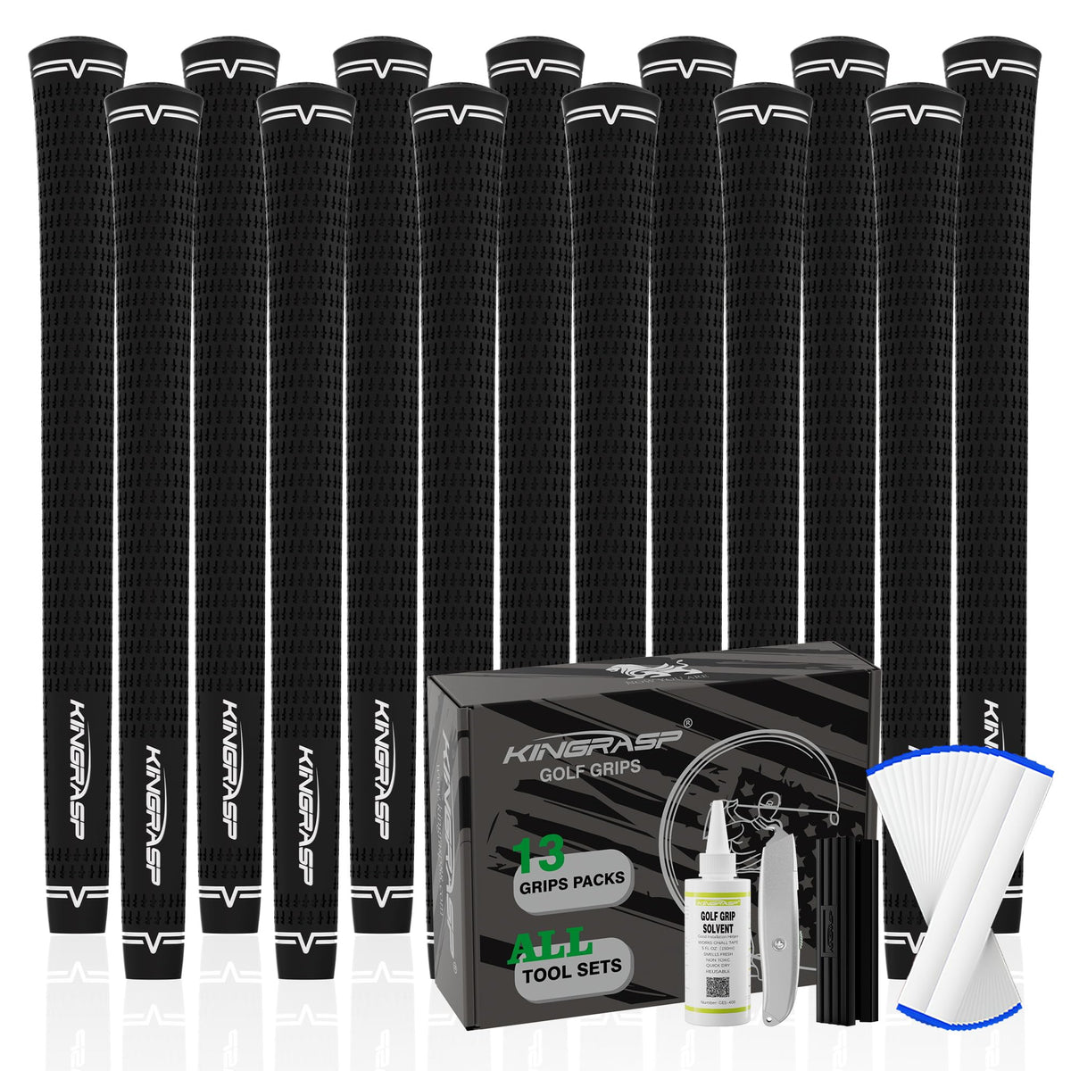KINGRASP golf grips standard size for precise control and comfortable feel in all weather.