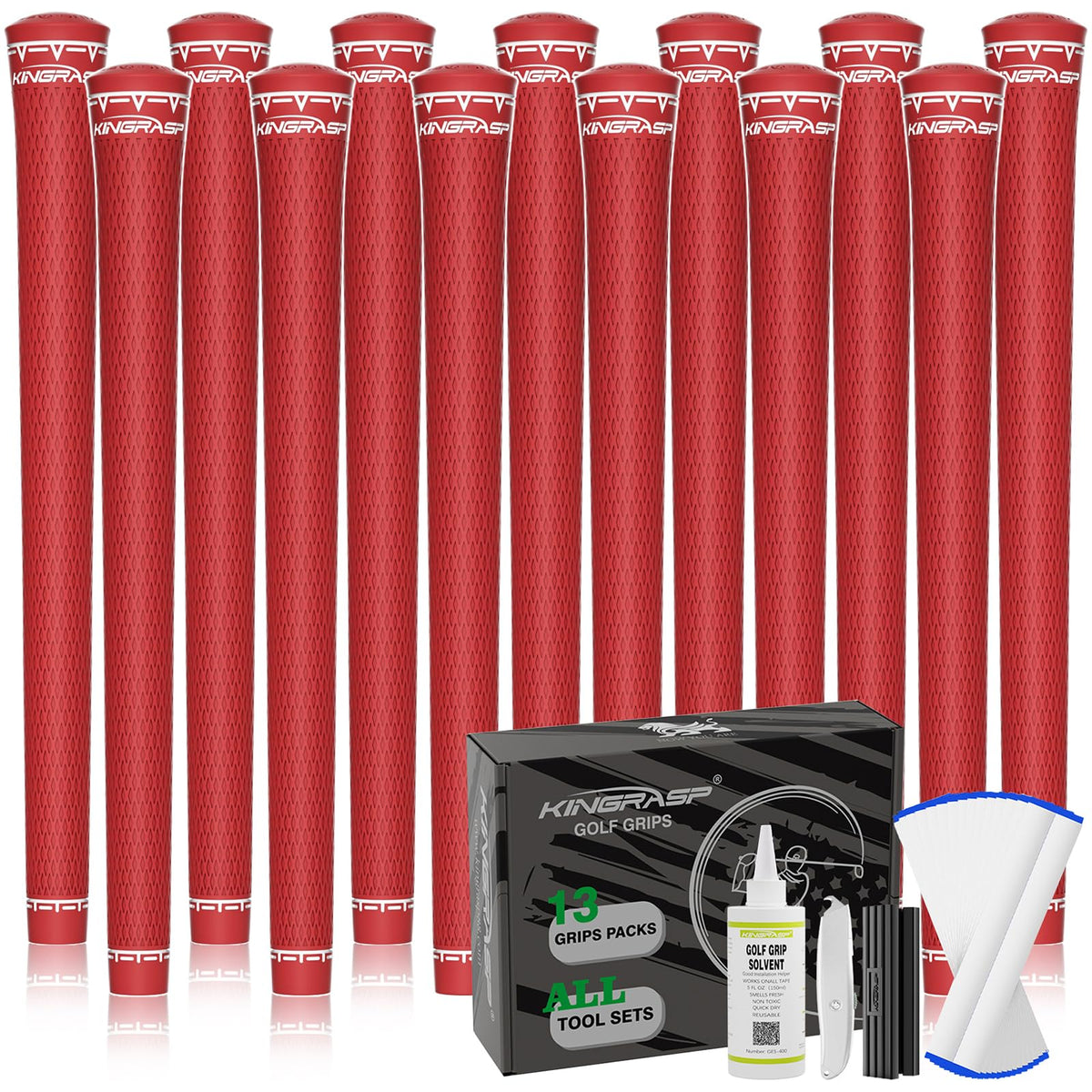 KINGRASP grips compatible with irons, drivers, and wedges for versatile use.