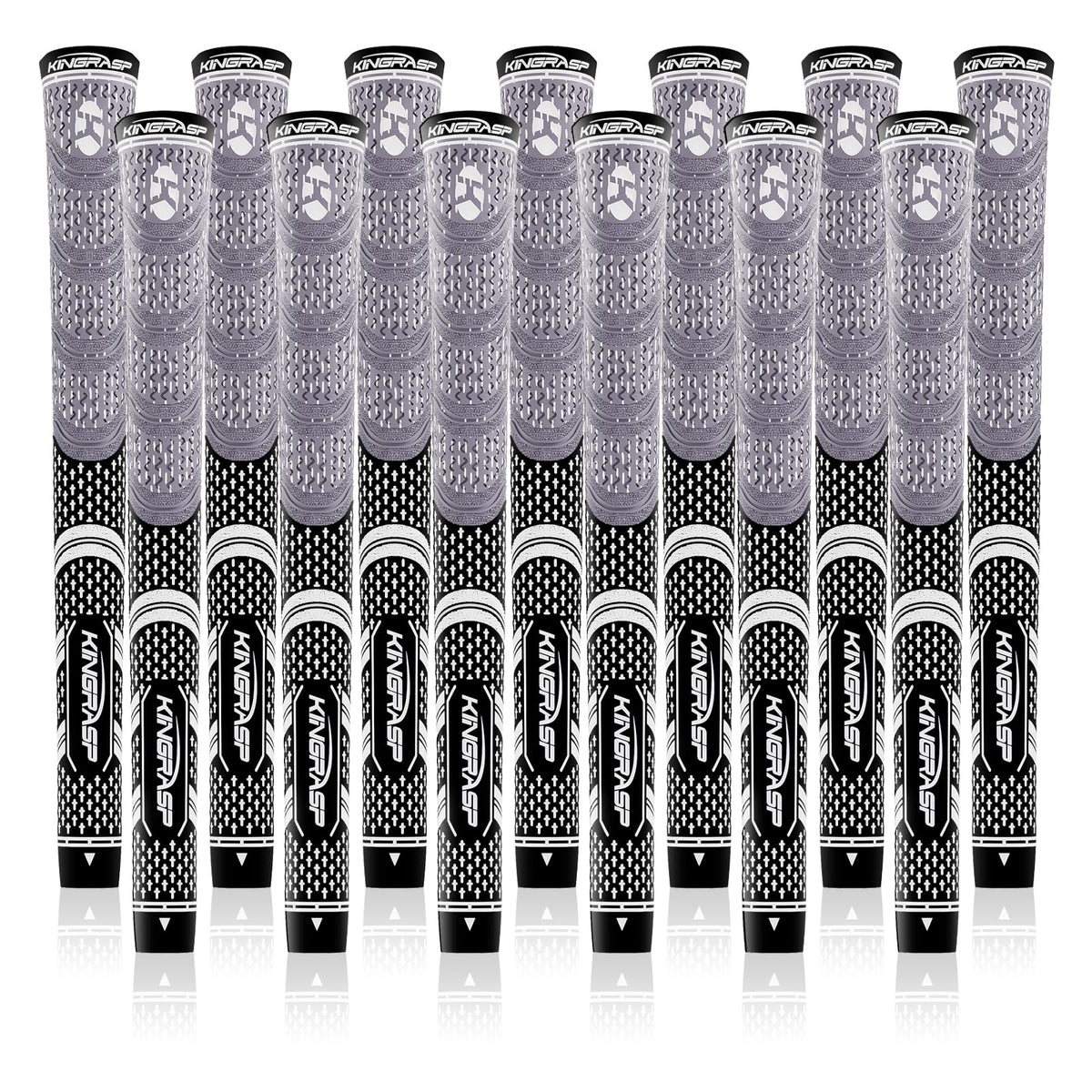 KingRASP multi compound golf grips gray-black midsize for consistent control.