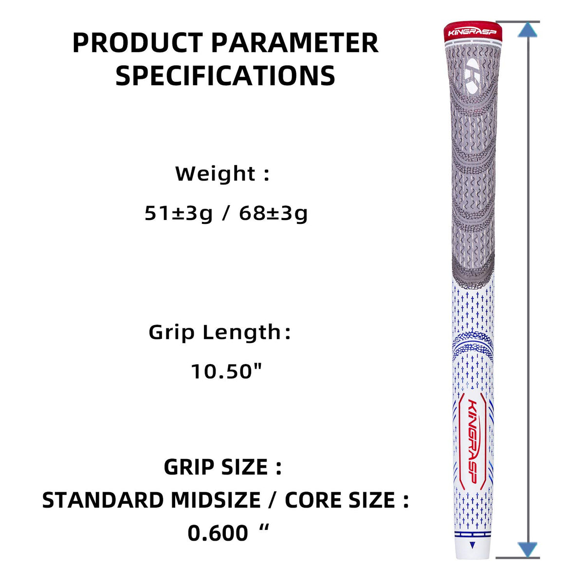 KINGRASP grip texture closeup highlights soft rubber feel and control.