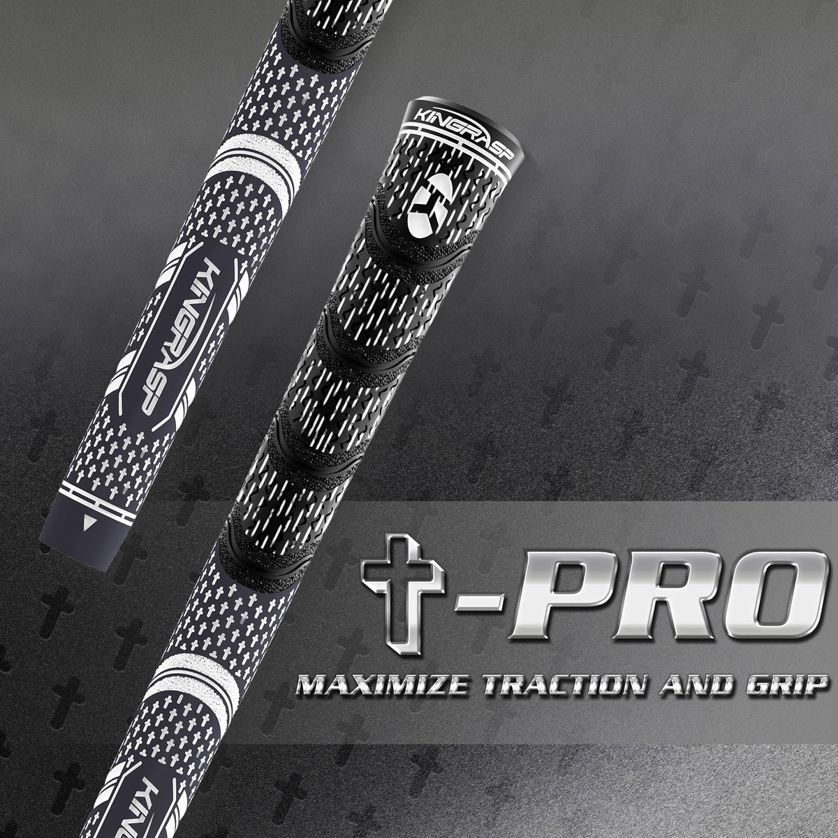 KINGRASP grip surface with all-weather diamond texture and hydrophobic rubber for weather resistance.