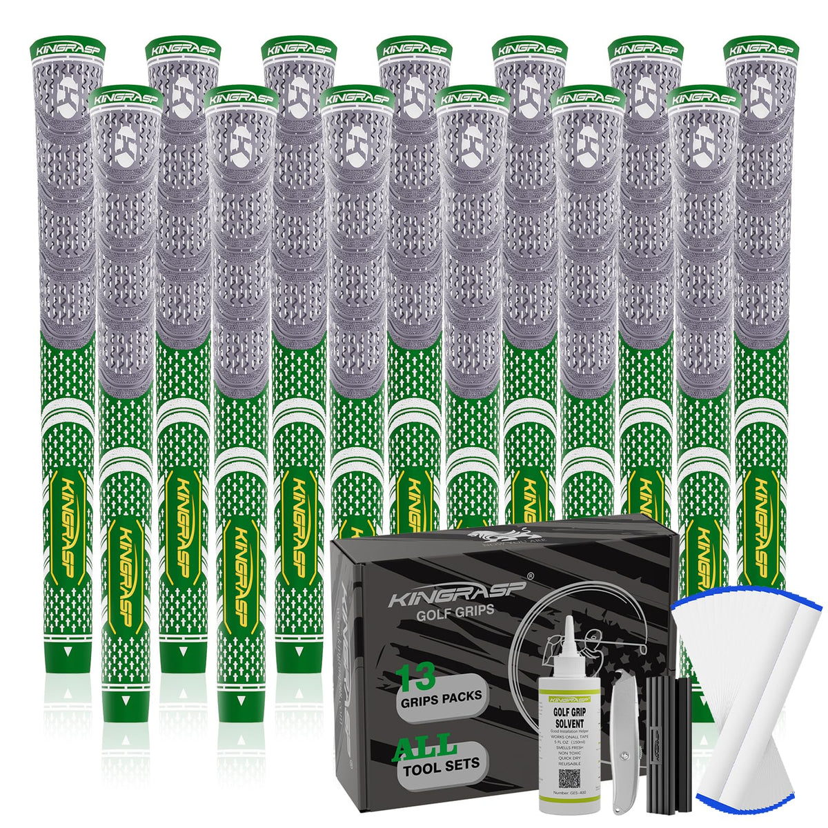 KINGRASP 13-pack golf grips overview showing full set for versatile club compatibility