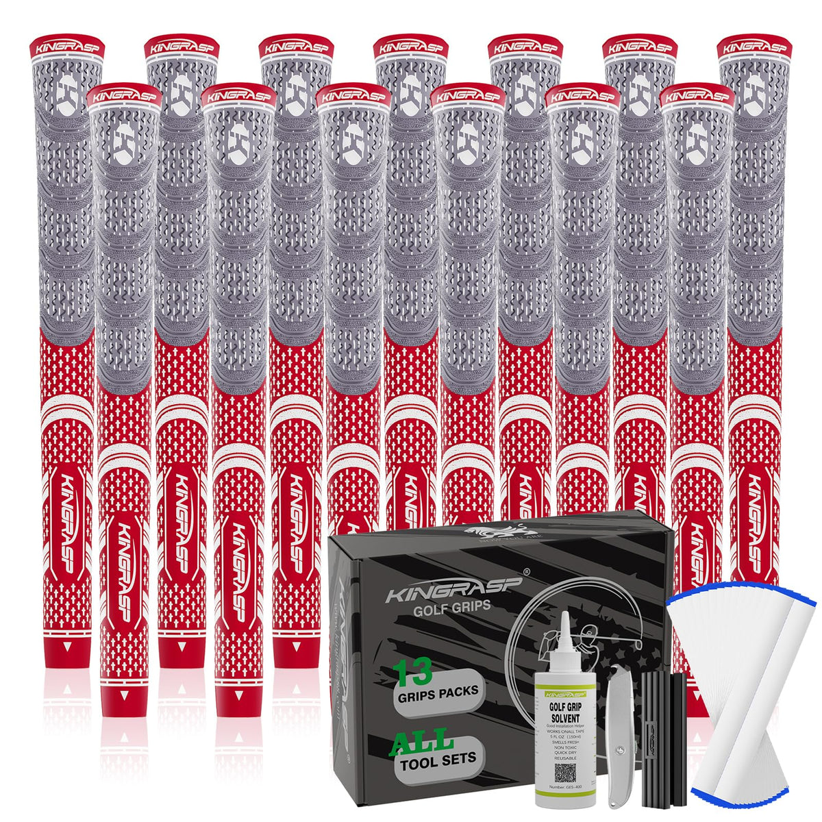 KINGRASP premium rubber golf grips anti-slip set for confident swings.