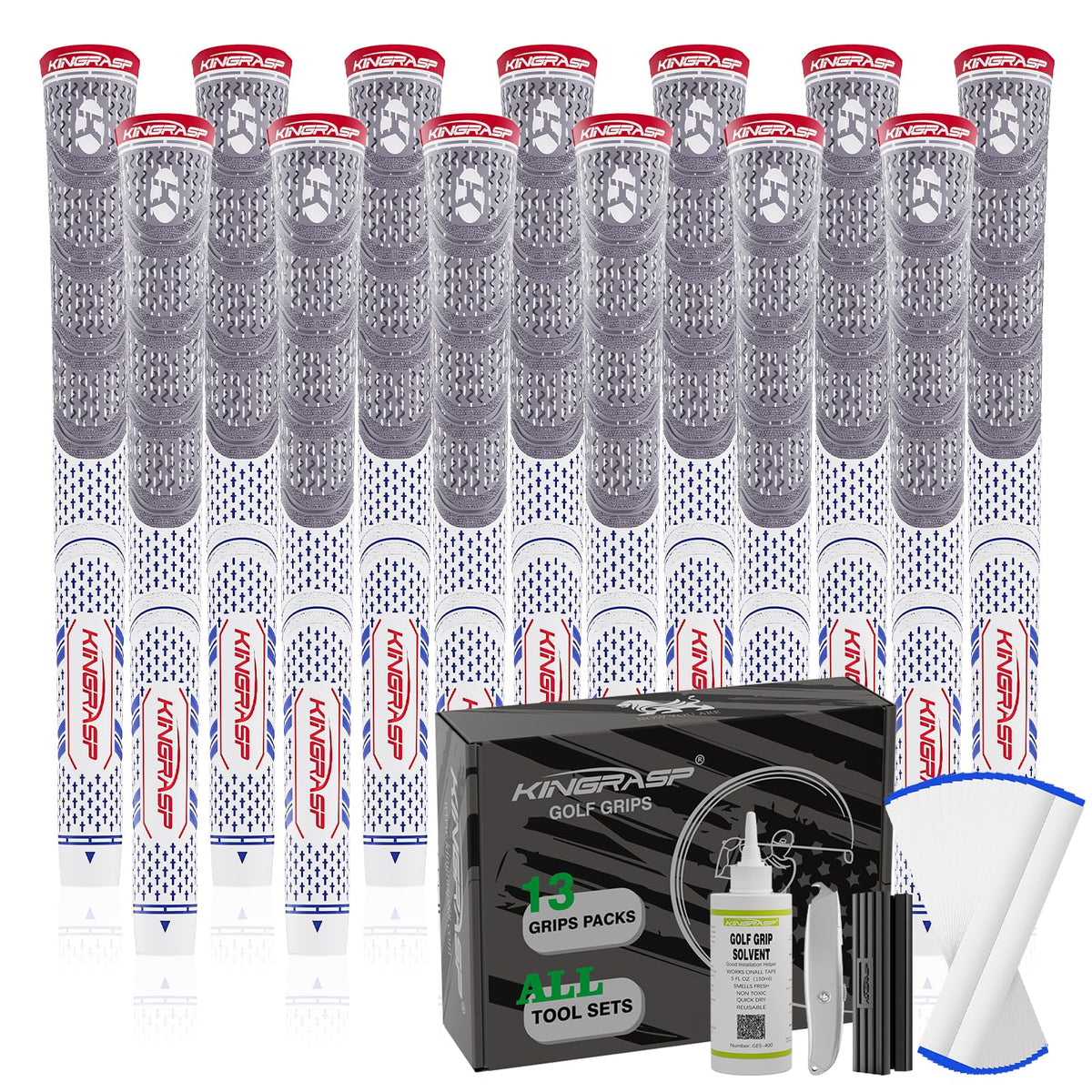 KINGRASP premium rubber golf grip kit for a complete club upgrade