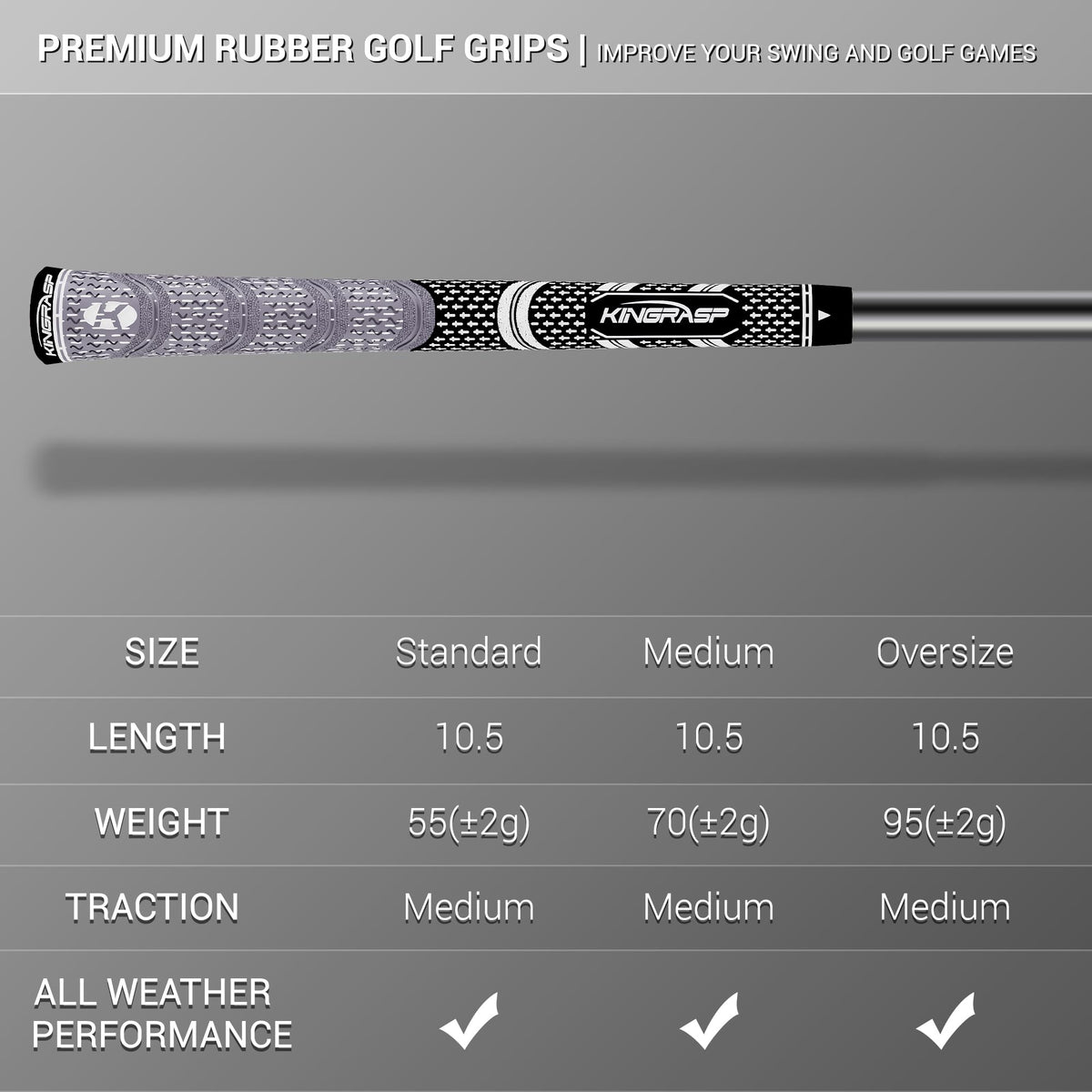 KINGRASP grip stability supports precise shots and reduced fatigue.