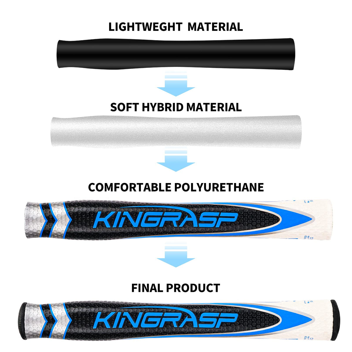 KINGRASP PU leather texture provides a soft, secure grip in various conditions.