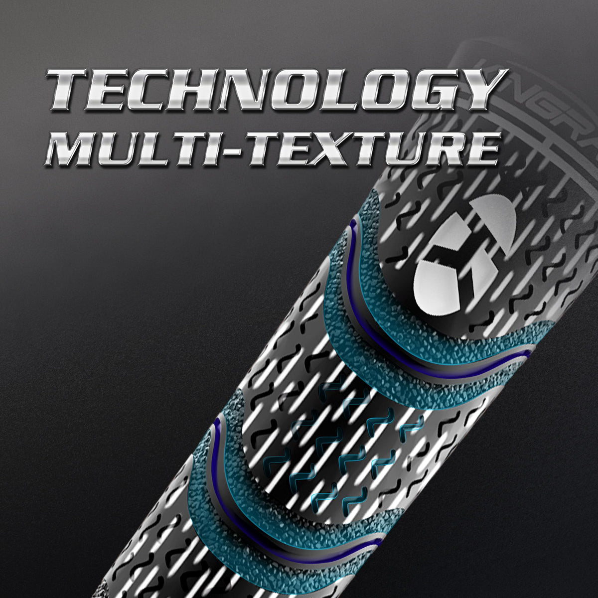 KINGRASP smart-response dual-density grip enhances swing feedback.