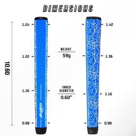KINGRASP blue pistol-shaped grip side profile for improved stroke control