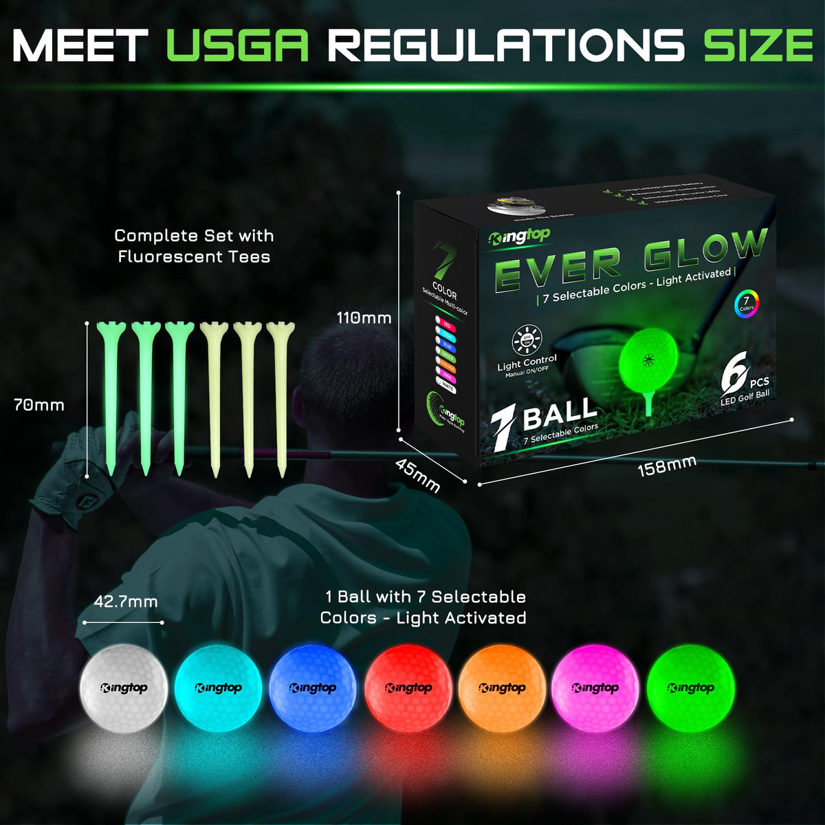 KINGTOP EverGlow pink glow ball adds playful ambiance.