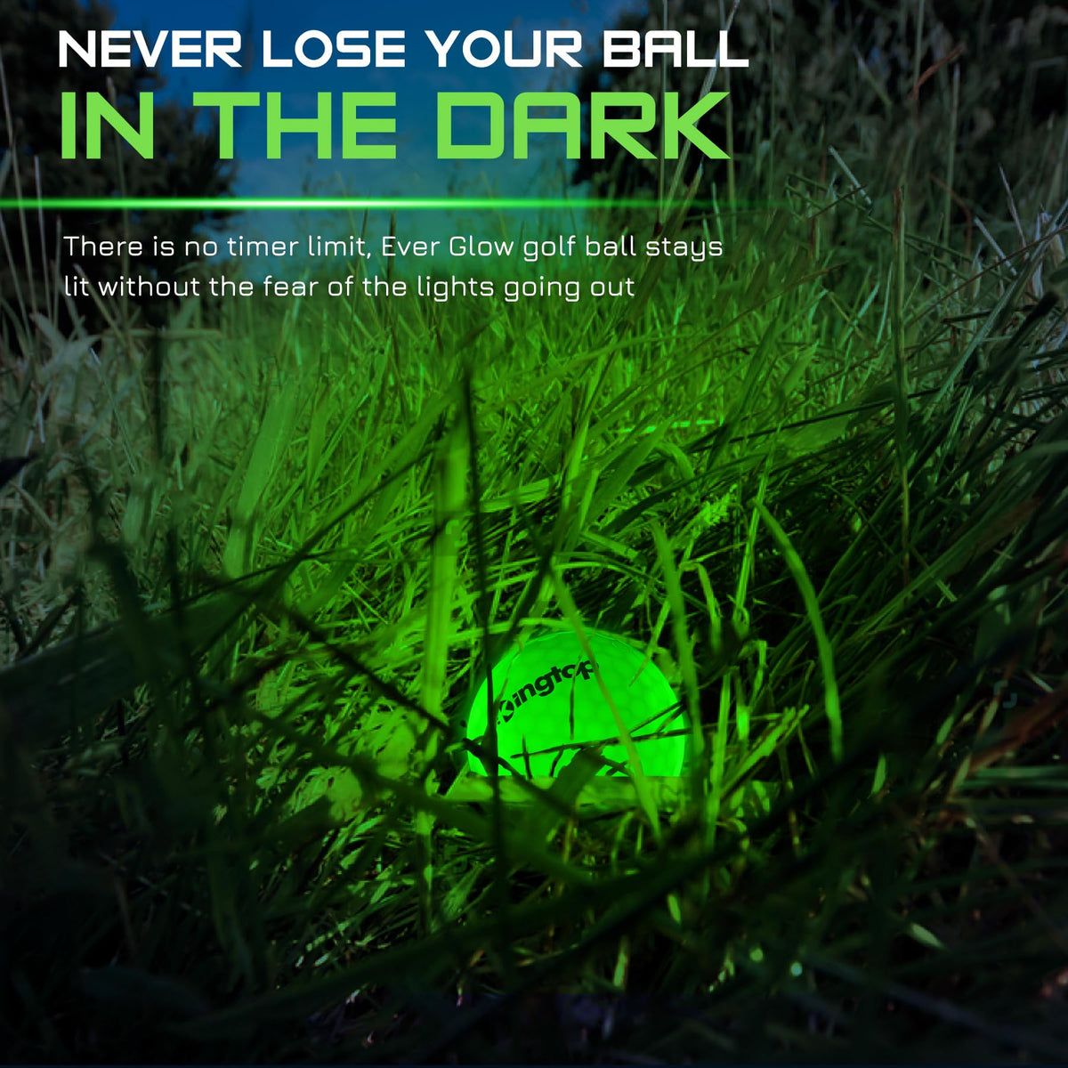 KINGTOP EverGlow white glow ball delivers clean nighttime visibility.