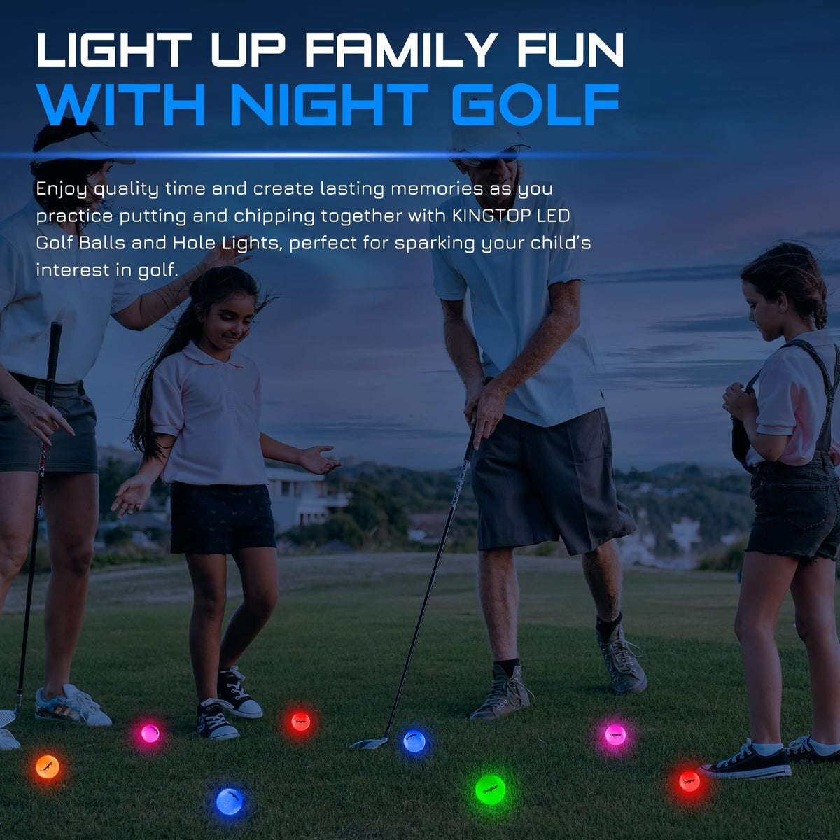 Kingtop glow golf set makes a thoughtful gift for golf lovers.
