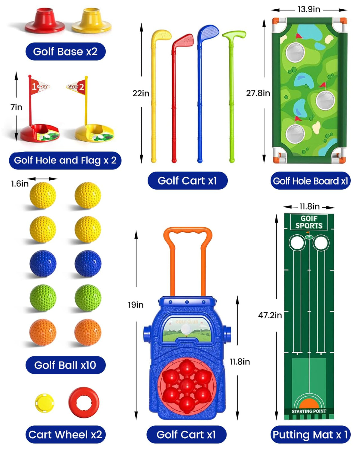 KINGTOP golf set designed for indoors and outdoors in small spaces