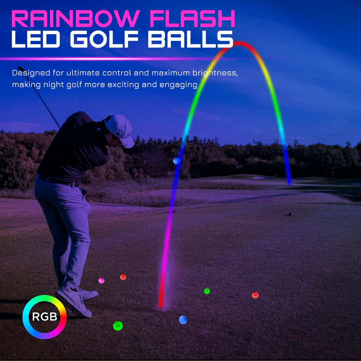 Kingtop RainbowFlash close-up shows vivid color transitions on the ball