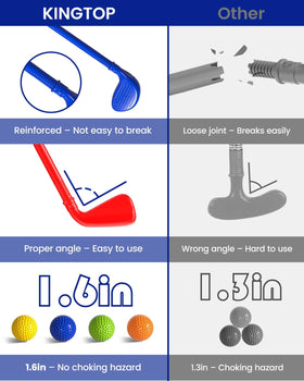 KINGTOP toddler golf clubs with ergonomic grips for small hands