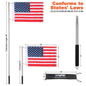 KINGTOP USA flag in 420D nylon for durable outdoor boating and golf.