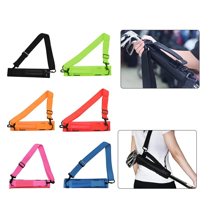 KinWorks durable black nylon golf carrier safely secures 3-5 clubs during transport