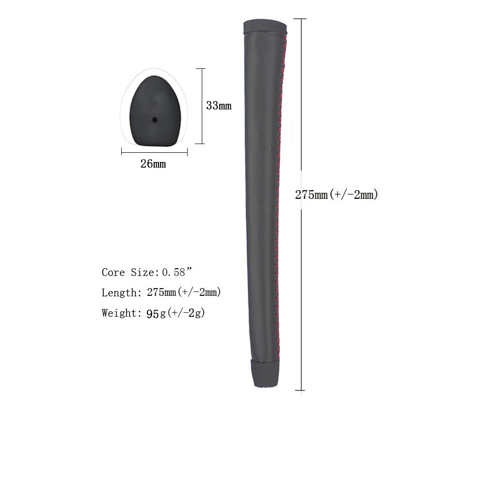 Kinworks putter grip with hand-stitched seams adds luxury and secure grip.