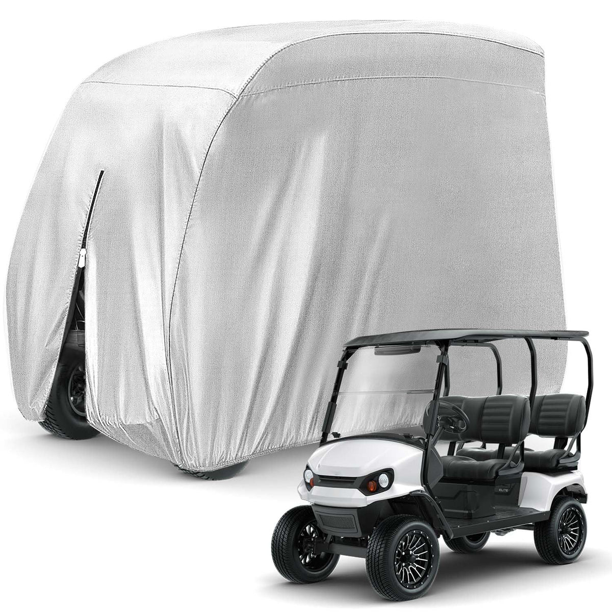 KISEER 4 passenger cover front view showing snug fit and weather resistance