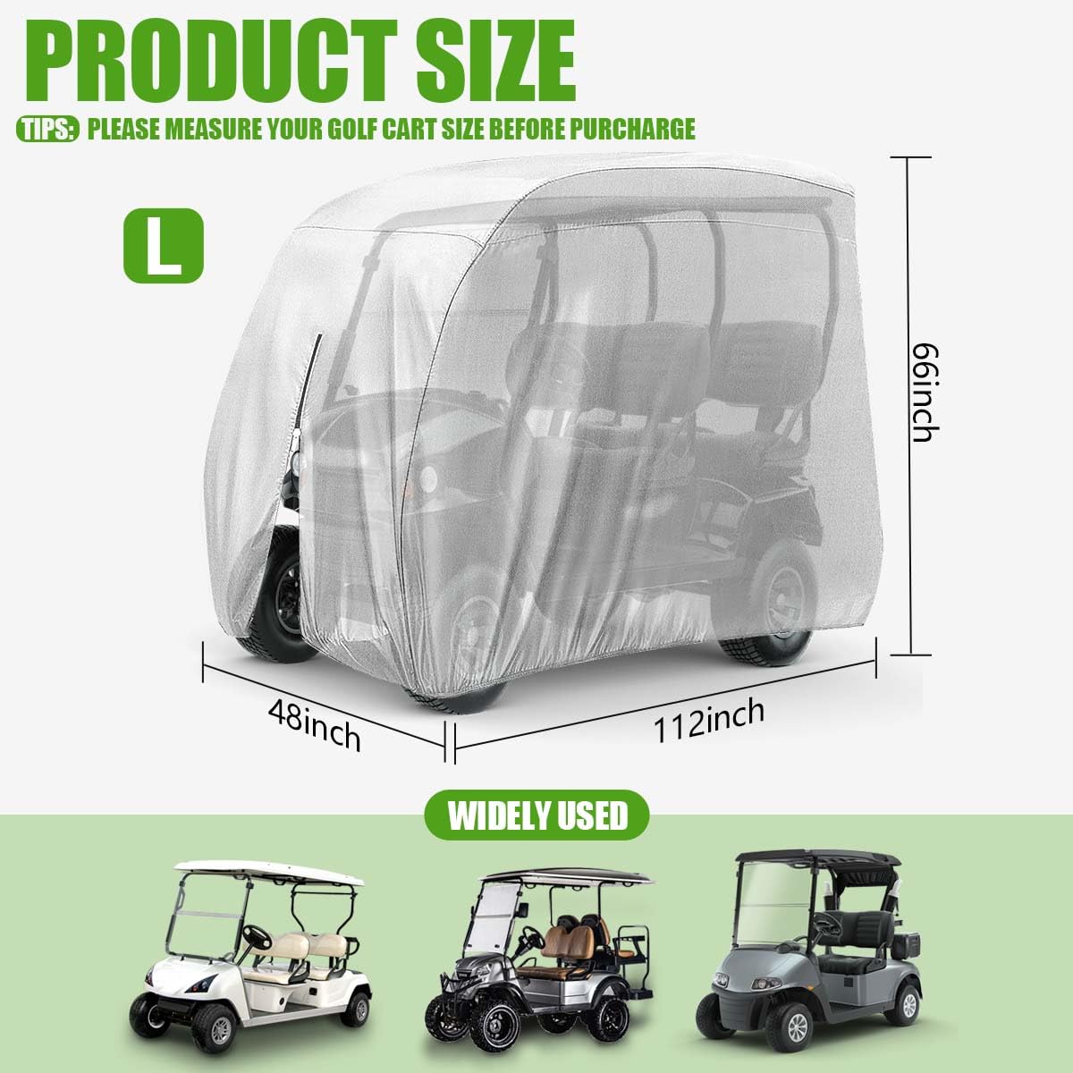 KISEER 4 passenger cover rear view demonstrates full coverage against rain and sun